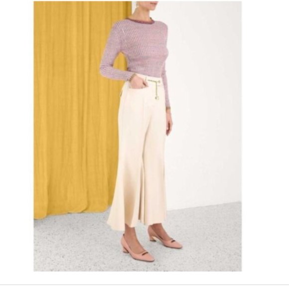 Zimmermann Kaleidoscope Flared Cropped Pants with Belt - Picture 6 of 9